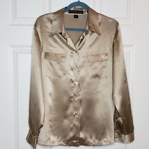 Josephine Chaus Gold Silk Blouse